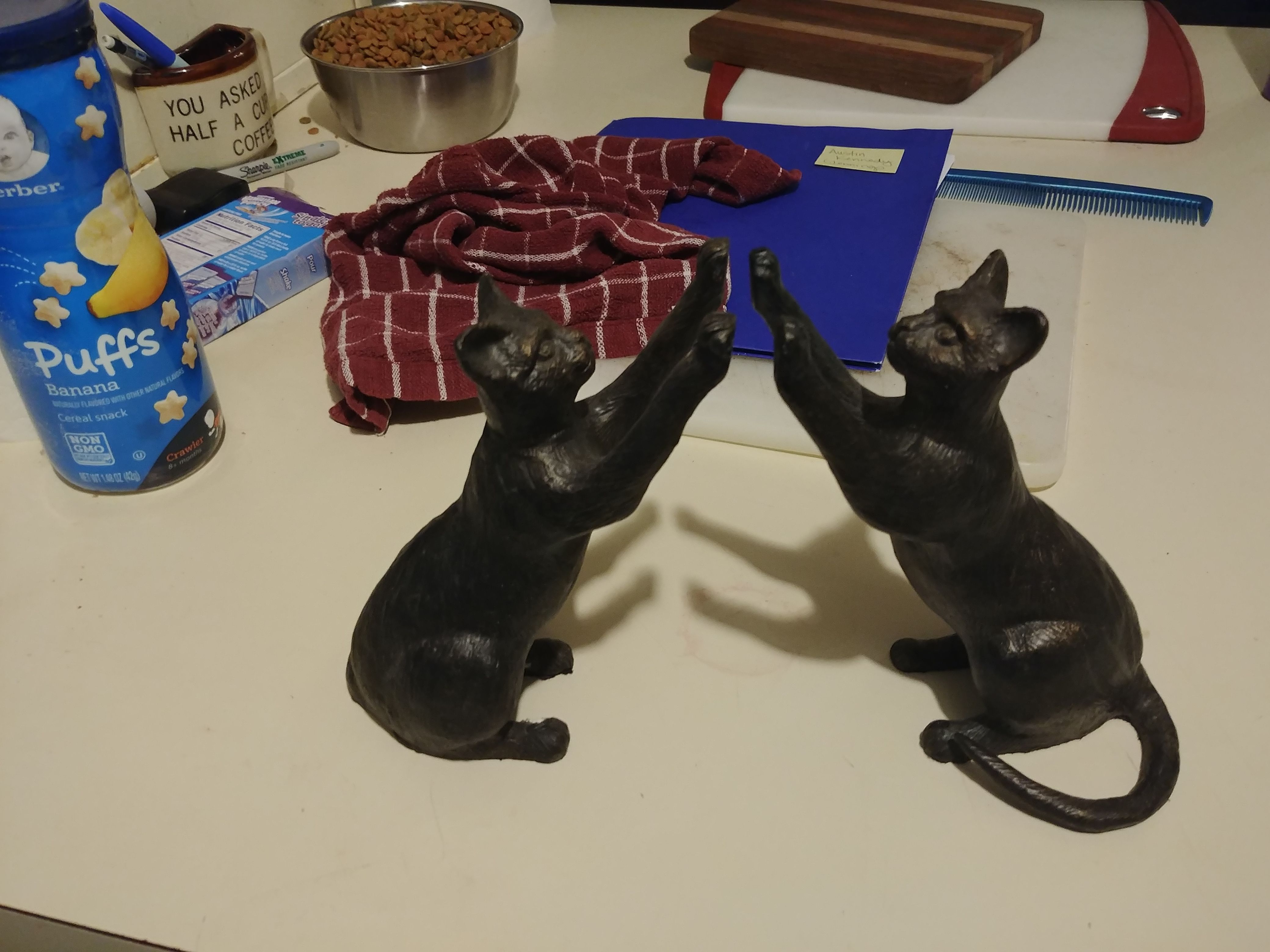 Cast iron cat bookends