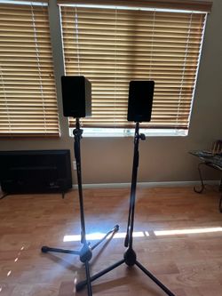 Vintage Realistic Minimus 7 Speakers w/ Atlas Stands & Receiver  – Complete Setup