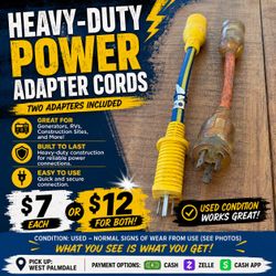 ⚡ Heavy-Duty Power Adapter Cords – $7 Each / $12 Both