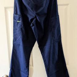 Landau Navy Maternity Proflex Bootcut Scrub Pants Size S Like New