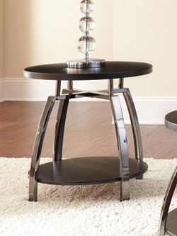 Black/Silver Accent End Table