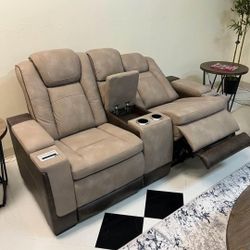 Power Electric Reclining Loveseat, Power Recliner Sofa Fast Delivery ⭐$39 Down Payment with Financing ⭐ 90 Days same as cash