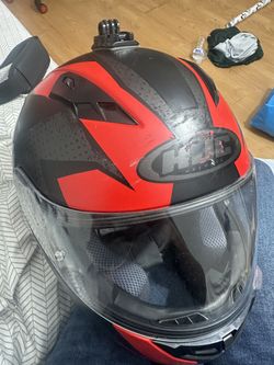 HJC Full Face Motorcycle Helmet – Red/Black | Size:L