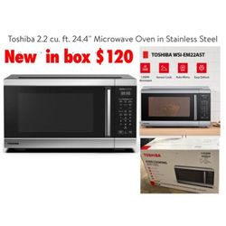 New in box Toshiba 2.2 cu microwave 1200w $120 cash only pick up east Palmdale 