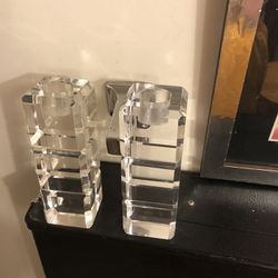 Lucite Candle Stick Holders  