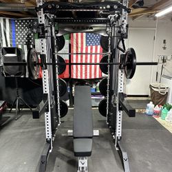 PRO SERIES Ultimate Half Rack Functional Trainer w/Smith Machine Bar | 320lb Stack | Gym Equipment | Fitness | Commercial | Squat Rack 