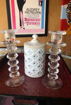 Candle holders and container lot