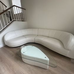 Leather Sectional And table 