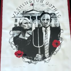 RARE HOUSE OF CARDS Washington Gothic Lithograph Print Framed 76/190 Signed