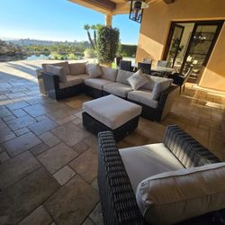 New 7pc Outdoor Patio Furniture Sunbrella Wicker Hdpe Lounge Sectional 