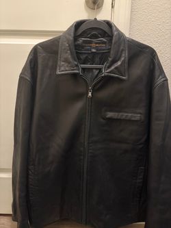 Leather (faux) jacket, men’s medium . Tommy Hilfilger