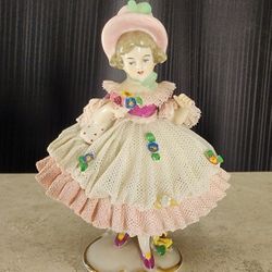 Antique  Dresden Lace Figurine 