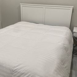 Beautiful New Queen White Bed Frame  and Mattress 