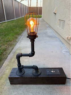 Industrial themed desk lamp