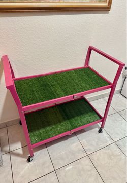 Carrito decorativo multifuncional color rosa