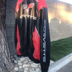 Corvette C6 Z06 Embroidered Lamb skin Leather Jacket