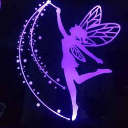 Fairy Etched Lighted Mirror