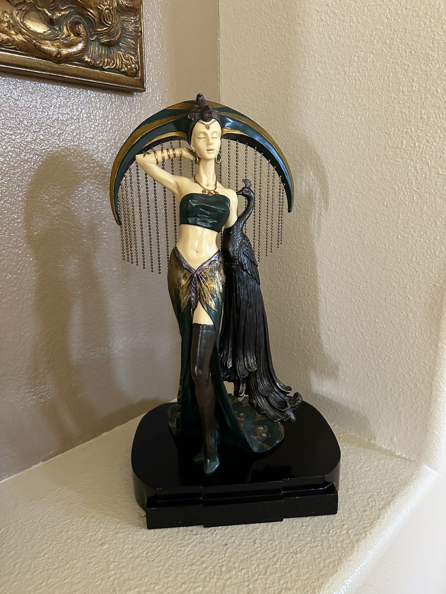 Erte Figurine - Veronese Dancer with Peacock