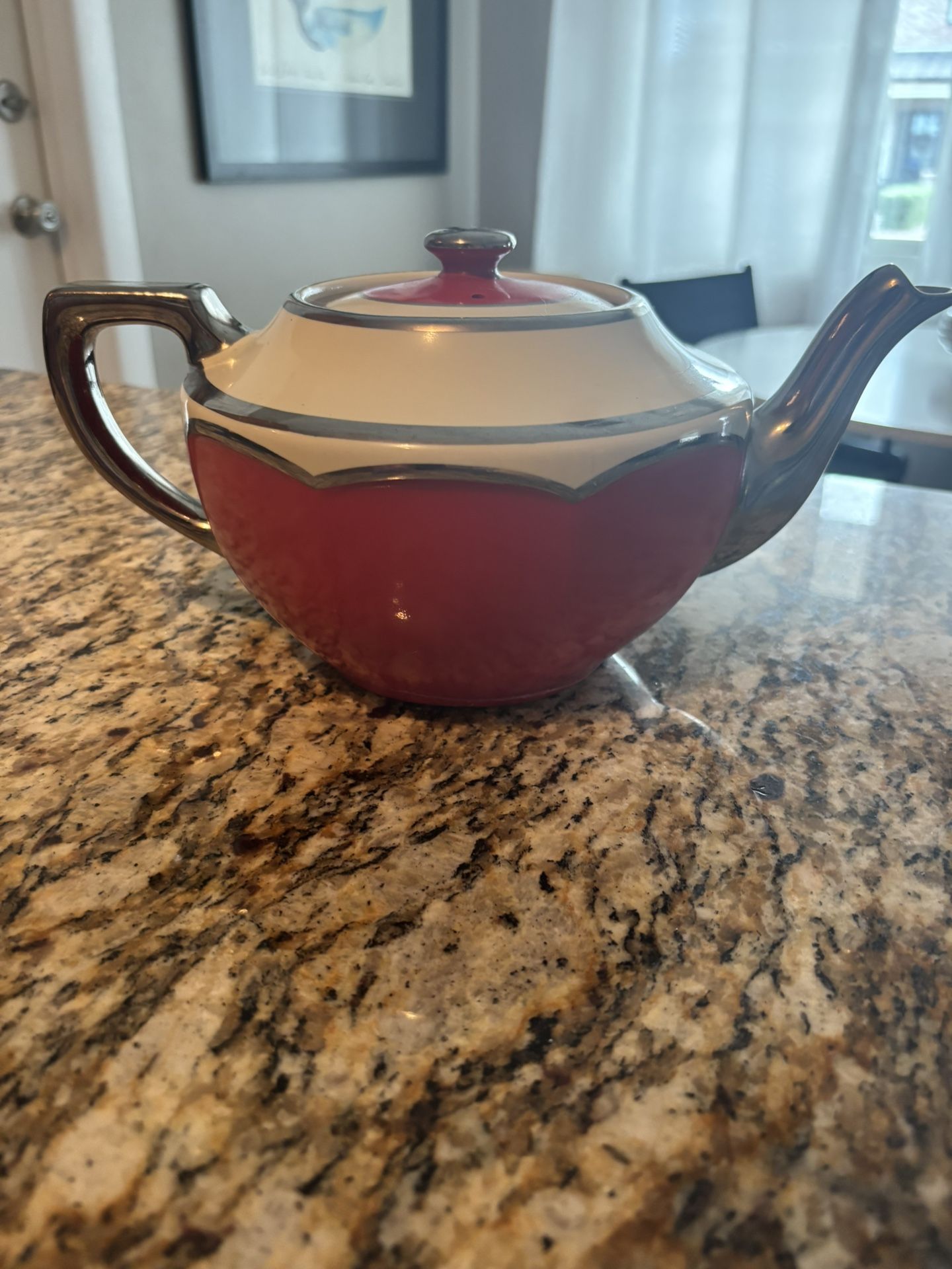 Vintage Bowman Tea Kettle - Tomato Red