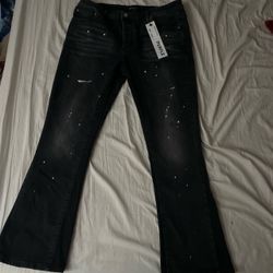 Flared purple jeans
