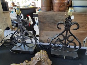 Pair of Vintage Wrought Iron lamps