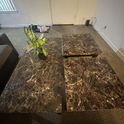 3-Piece Marble Style Coffee Table Set – $120 OBO
