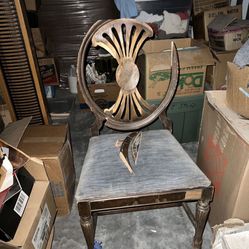 Furniture, some antiques stereo equipment, and speakers