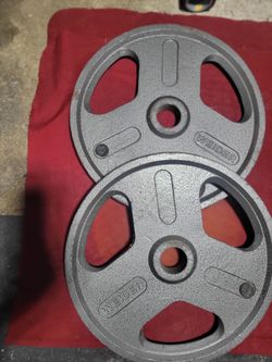 OLYMPIC 2" HOLE.  45LBs. PLATES 90LBs. TOTAL 
11525 S HALSTED DUNKIN DONUTS/7111.S WESTERN WALGREENS 
90$  CASH ONLY AS IS