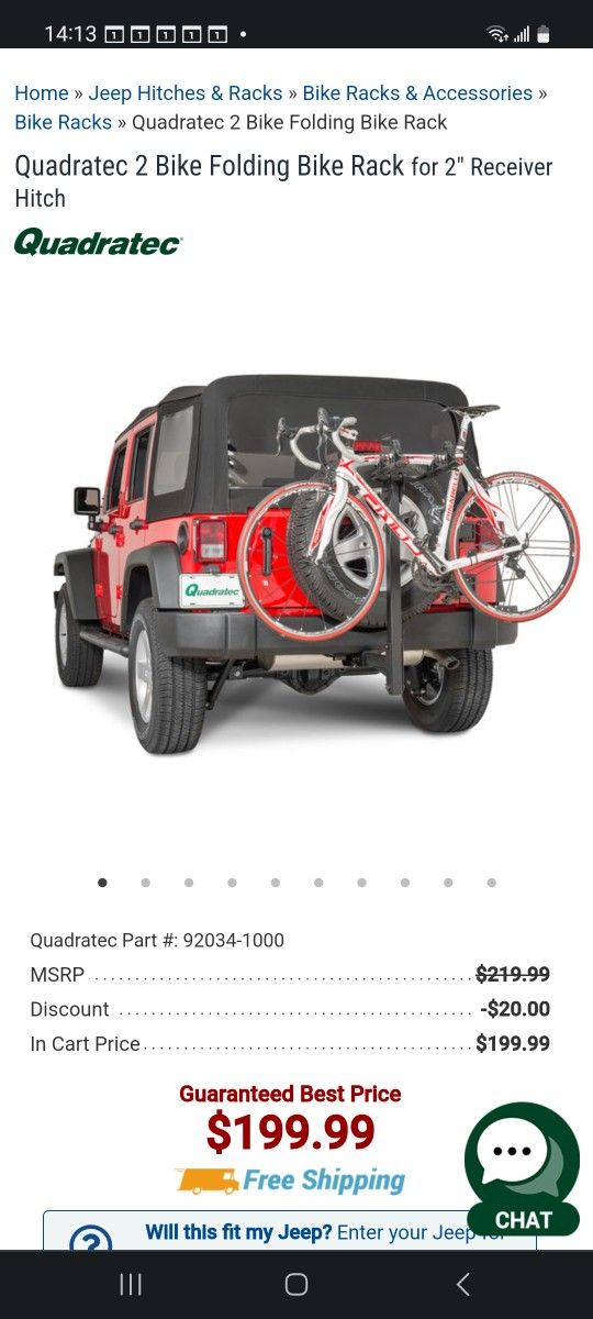 Quadratec 2 Bike Folding Bike Rack With Ski Snowboard Adapter for