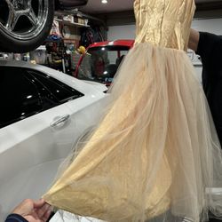 Gold Cinderella Halloween Dress Size 8-10