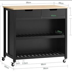 Black Kitchen Island - Needs Repair