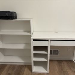 White desk And Shelf Set  - $100 OBO