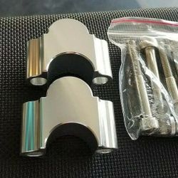 Handlebar Riser Kit 1 1/8" Bars 30mm Motorcycle For ATV Dirt Bike Silver