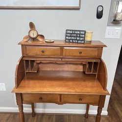 Maple Roll Top Secretary Desk