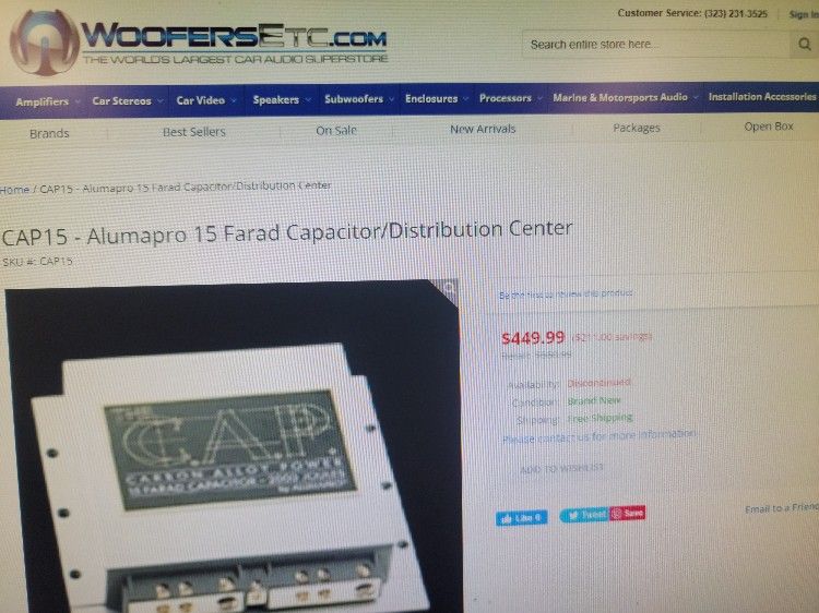 Alumapro 15 Farad Capacitor Distribution Center for Sale in