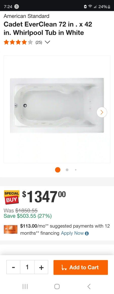 American Standard Whirlpool TUB