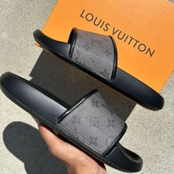 Black Lv Slides | Brand New