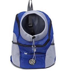 Pet Dog Or CatCarrier Puppy Mesh Portable Backpack Travel Front Travel Shoulder Bag Color:Blue Size S