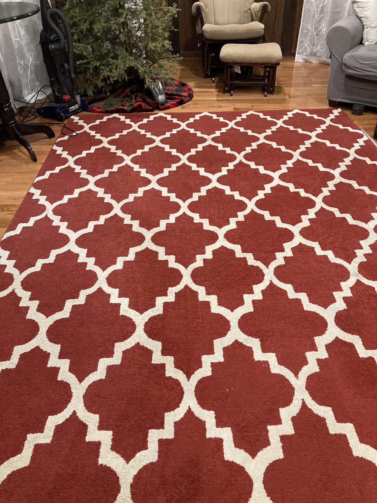 Brown/Orange/White Indoor/Outdoor Chevron Rug