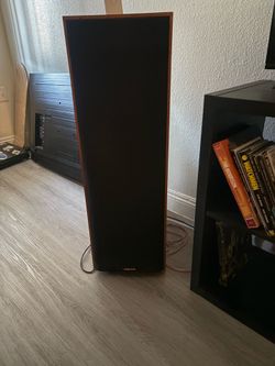 Onkyo Receiver with two cabinet speakers and record player