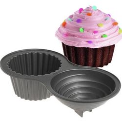 Wilton Giant 3D Cupcake Pan Large Non-Stick Mold Baking Cake Pan