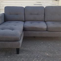 [FREE DELIVERY] Beautiful Grey L-Shaped Sectional
