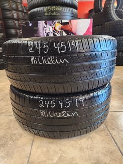 245 45R 19 MICHELIN PRIMACY MXM4 TIRE 2454519 USED TIRES (PAIR) MOUNT BALANCE INCLUDED