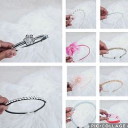 10 Pcs Rhinestone Headbands for Women, Glitter Crystal Headband Fashion Jeweled Headbands for Girls, Gorgeous Hair Accessories for Women Silver Rainbo