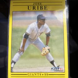 1991 Fleer Jose Uribe *ERROR CARD DOB***