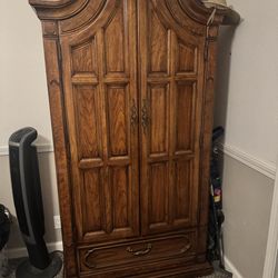 Wooden armoire dresser