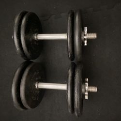45 Lb Pairs Adjustable dumbbell. 90 Lb Total 