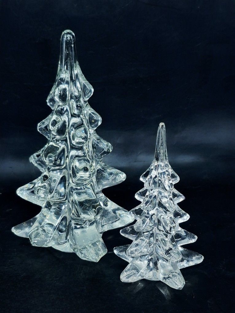 Set of two Glass Christmas Trees