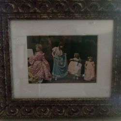 Rare 8x10 Lithograph"The Dancing LESSON" 1880'S
