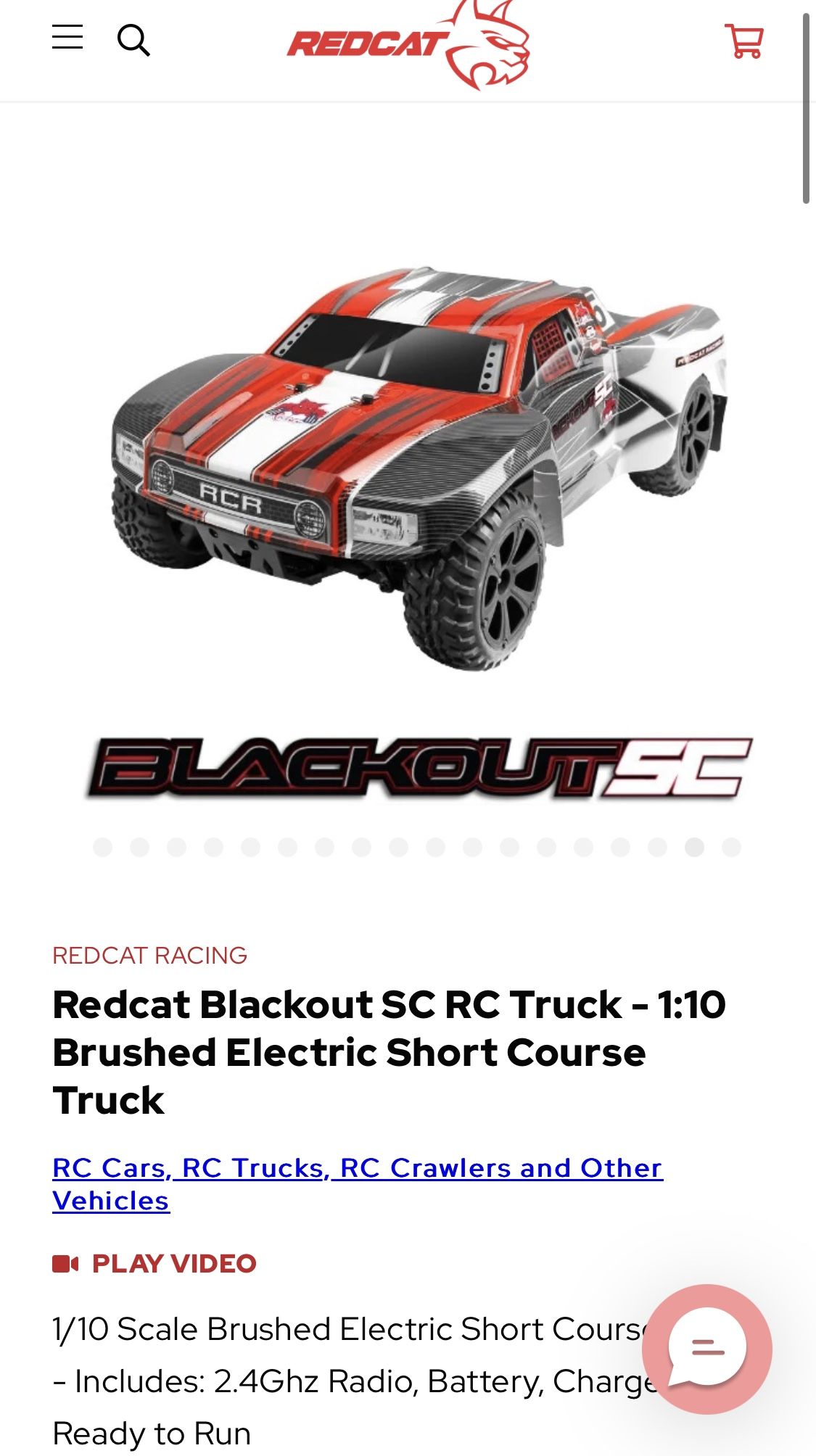 Redcat Racing Short Course Redcat Blackout SC RC Truck - 1:10 Brushed Electric Short Course Truck ...